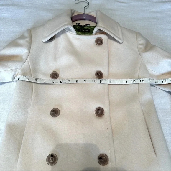 J. Crew Wool Pea Coat Ivory XS - Picture 8 of 12